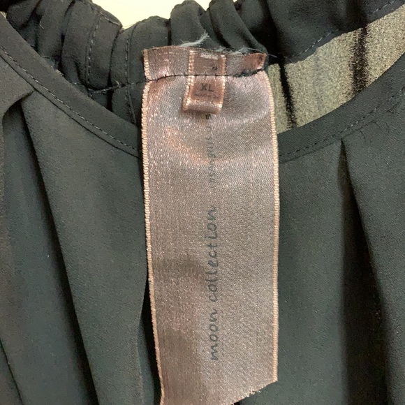 Black flowy blouse, satin tie in back - Picture 3 of 3